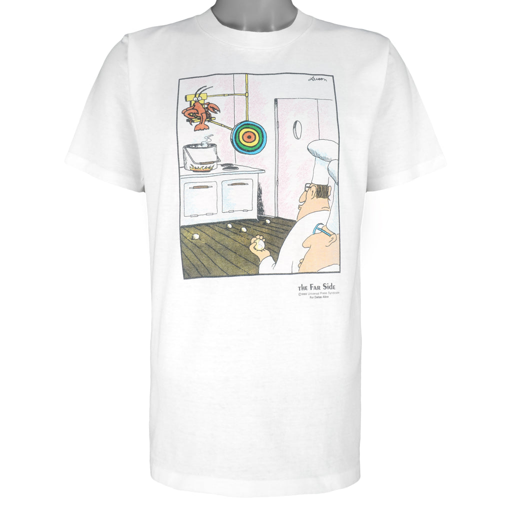 Vintage (The Far Side) - How To Cook Prawn T-Shirt 1988 Large