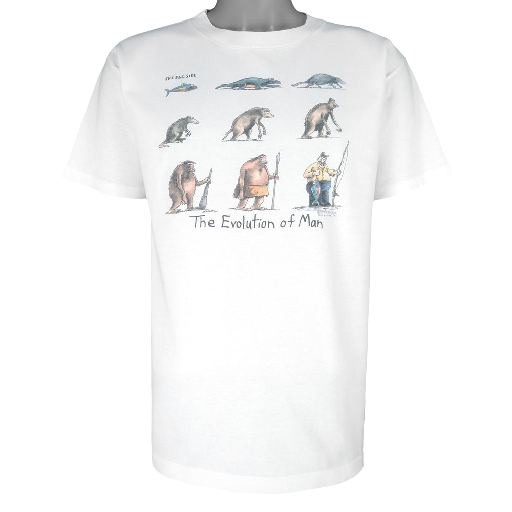 Vintage (The Far Side) - The Evolution Of Man T-Shirt 1992 Large Vintage Retro