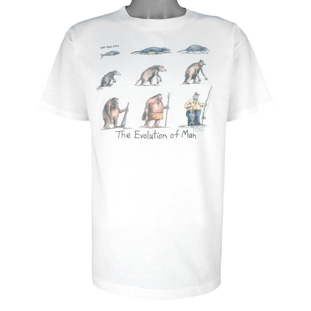 Vintage (The Far Side) - The Evolution Of Man T-Shirt 1992 Large Vintage Retro