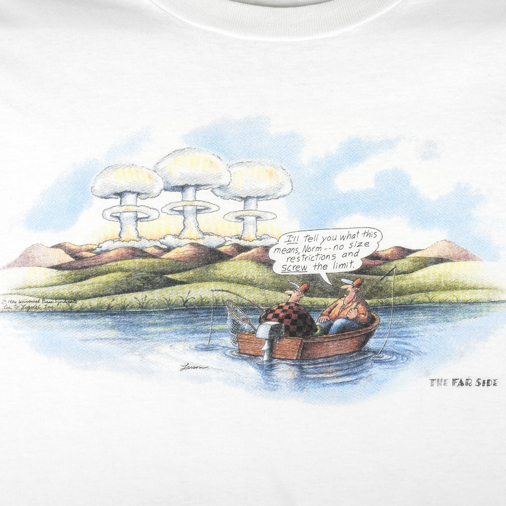 Vintage (The Far Side) - No Size Restrictions And Screw The Limit T-Shirt 1986 X-Large Vintage Retro