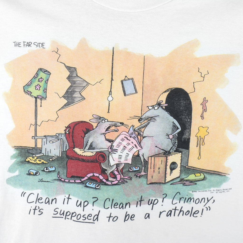 Vintage (The Far Side) - Clean It up Its A Rathole T-Shirt 1990 X-Large Vintage Retro