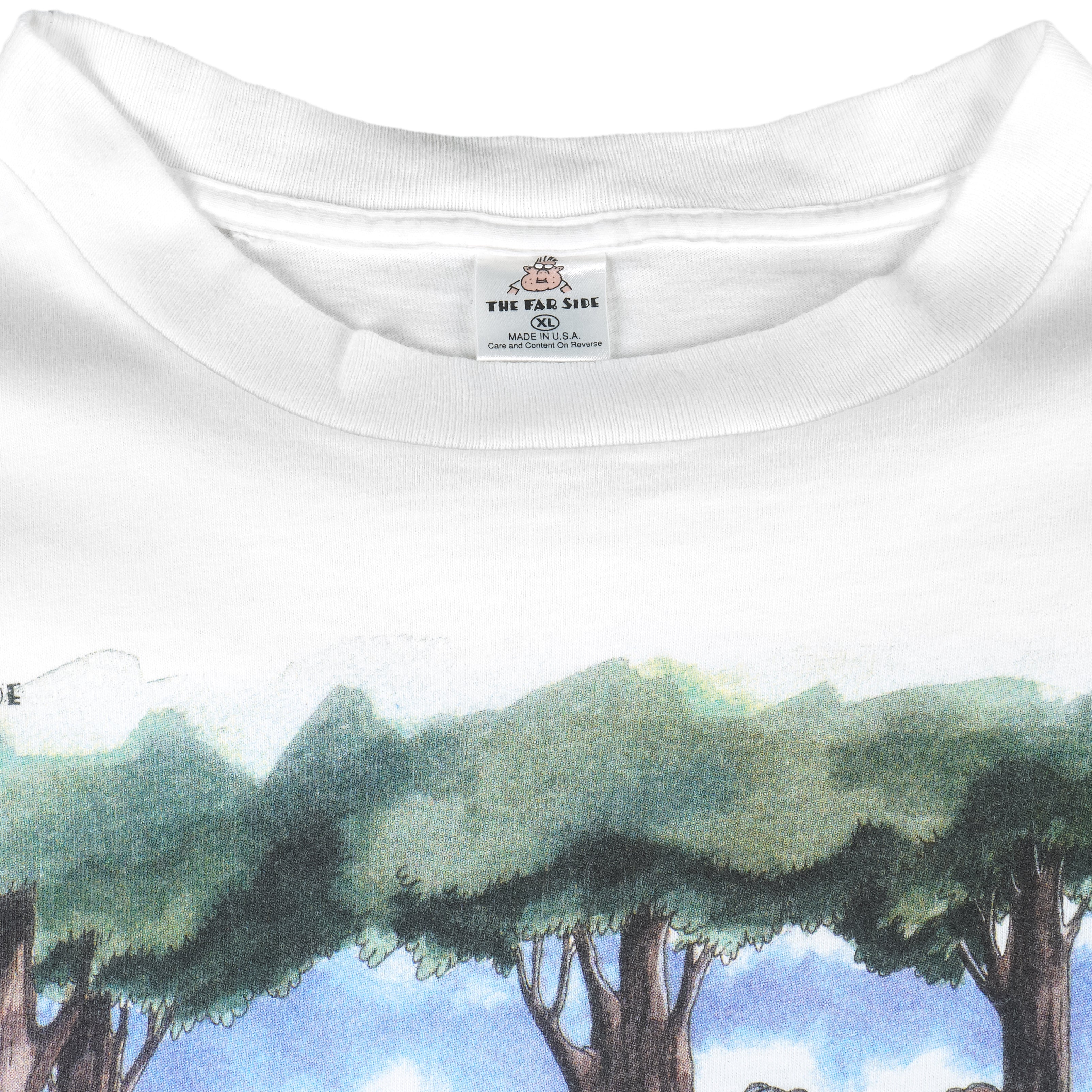 Vintage (The Far Side) - Larrys Enormous Gut T-Shirt 1986 X-Large Vintage Retro