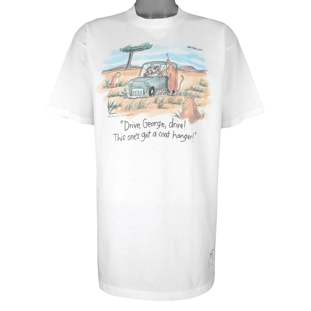 Vintage (The Far Side) - Drive George Drive Lions Alley T-Shirt 1987 X-Large Vintage Retro