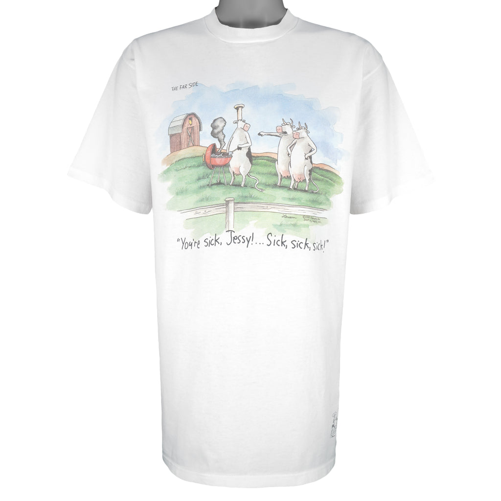 Vintage (The Far Side) - Taste Like Chicken Burger T-Shirt 1981 X-Large Vintage Retro