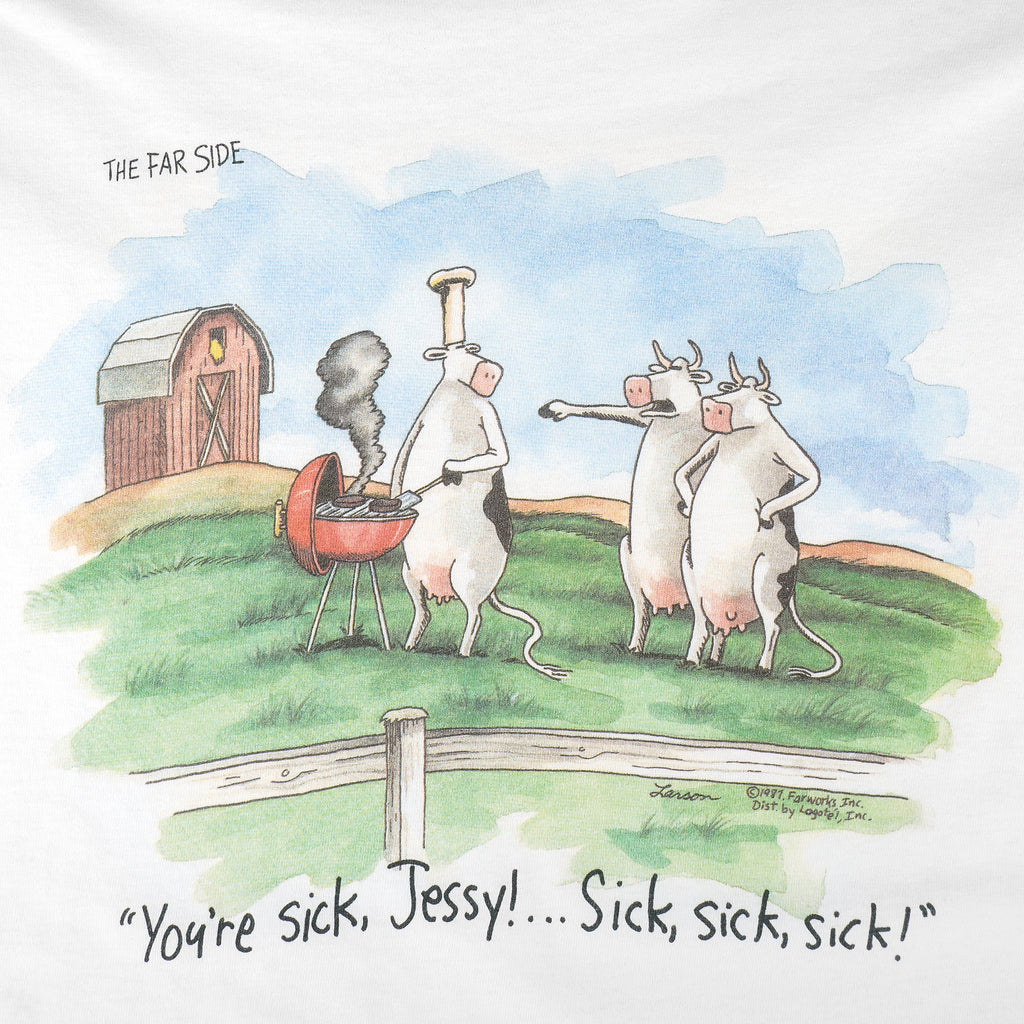 Vintage (The Far Side) - Taste Like Chicken Burger T-Shirt 1981 X-Large Vintage Retro