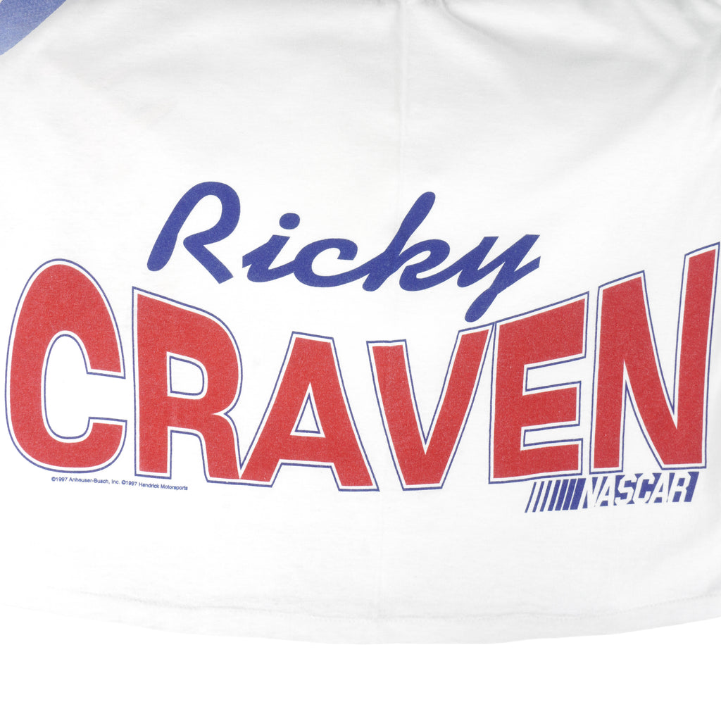 NASCAR - Budweiser Ricky Craven No. 25 T-Shirt 1997 X-Large Vintage Retro