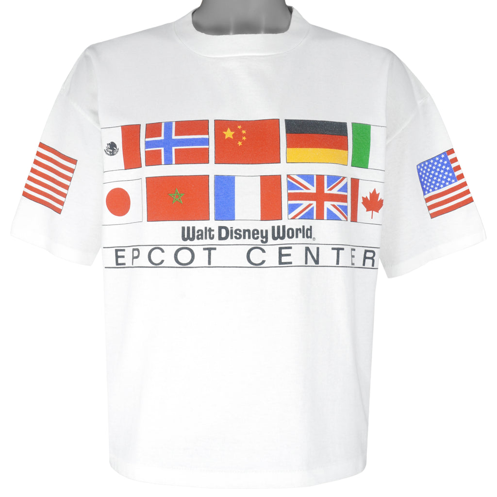 Disney - Epcot Center Flags T-Shirt 1990s Large Vintage Retro