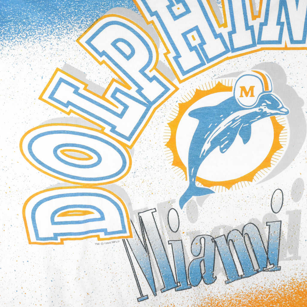 NFL (Mendez) - Miami Dolphins Big Logo T-Shirt 1994 X-Large Vintage Retro Football