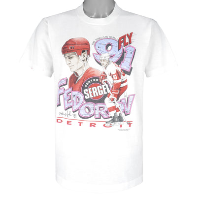 NHL (Screen Stars Best) - Detroit Red Wings Sergei Fedorov T-Shirt 1992 Large