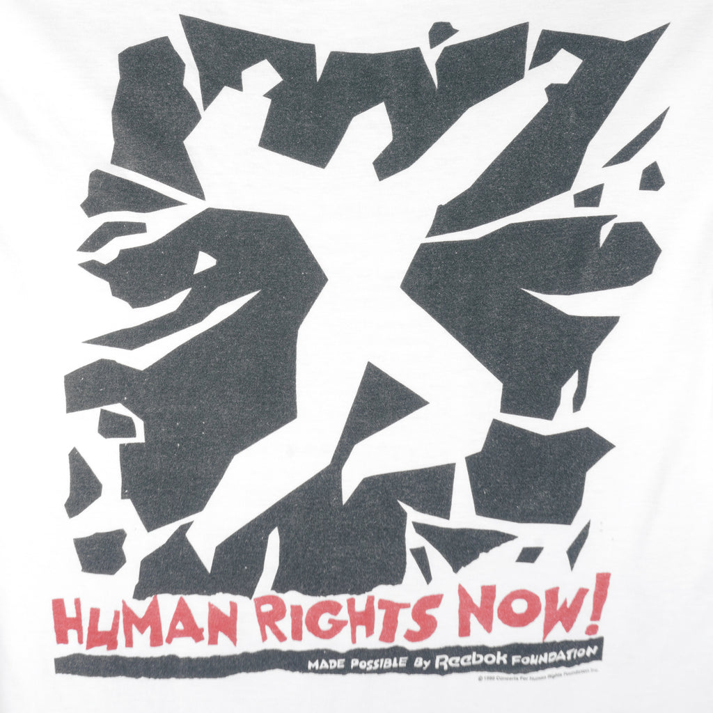 Reebok - Human Rights Now T-Shirt 1988 X-Large Vintage Retro