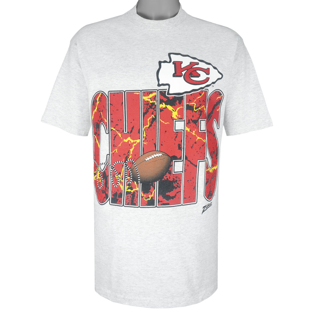 NFL (Zubaz) - Kansas City Chiefs T-Shirt 1990s Large Vintage Retro Football