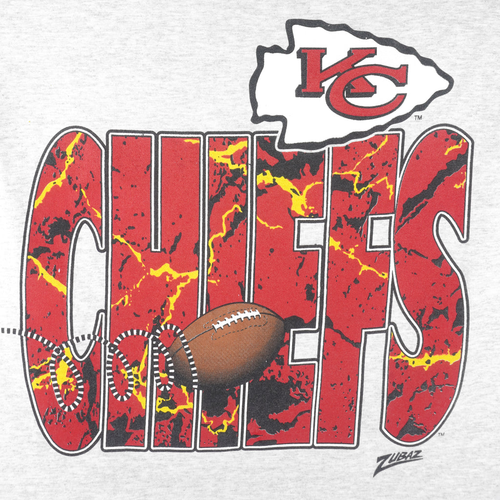 NFL (Zubaz) - Kansas City Chiefs T-Shirt 1990s Large Vintage Retro Football