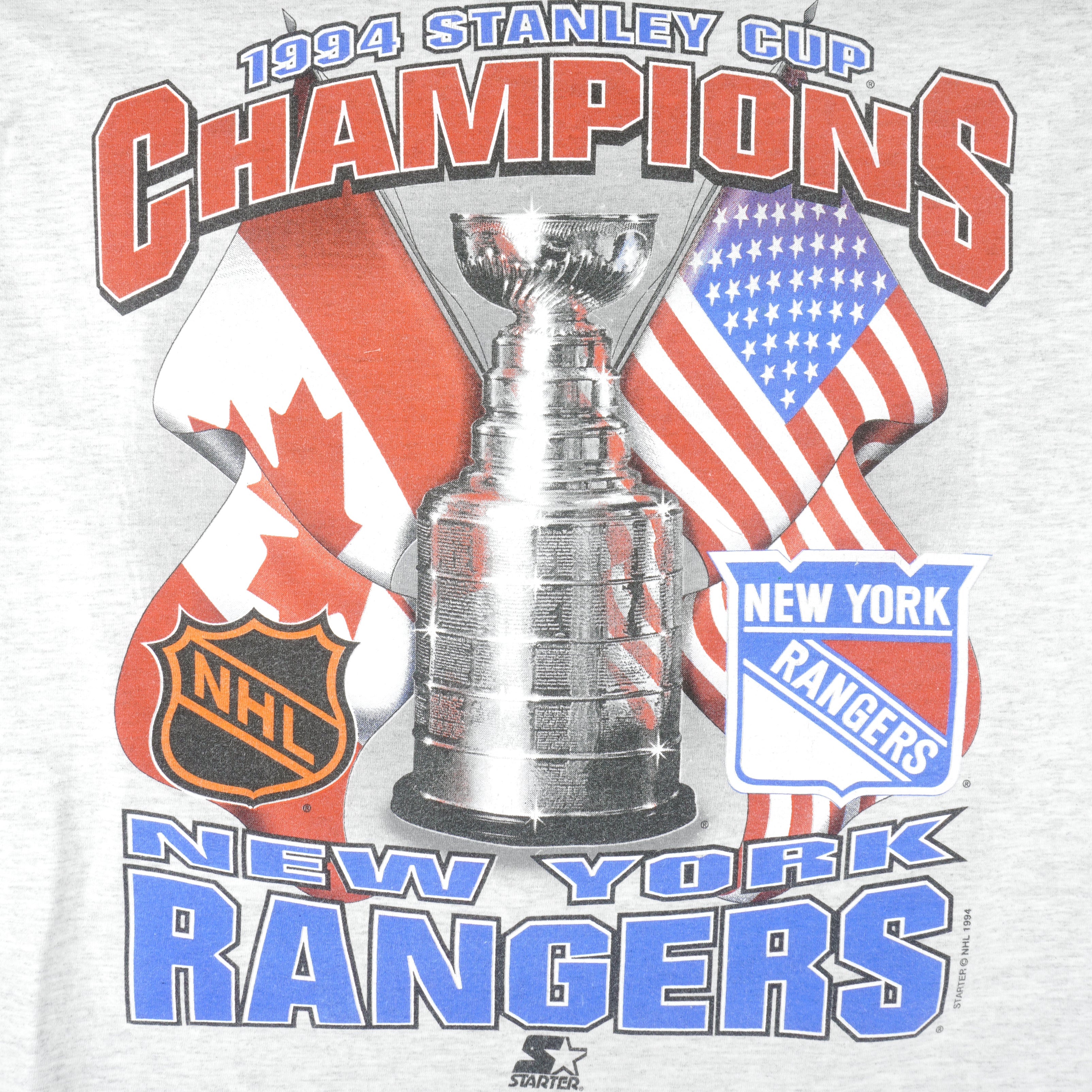 Starter - New York Rangers Stanley Cup Champions T-Shirt 1994 Medium Vintage Retro Hockey