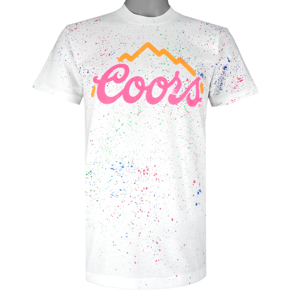 Vintage (Velva Sheer) - White Coors Light T-Shirt 1990s Large Vintage Retro