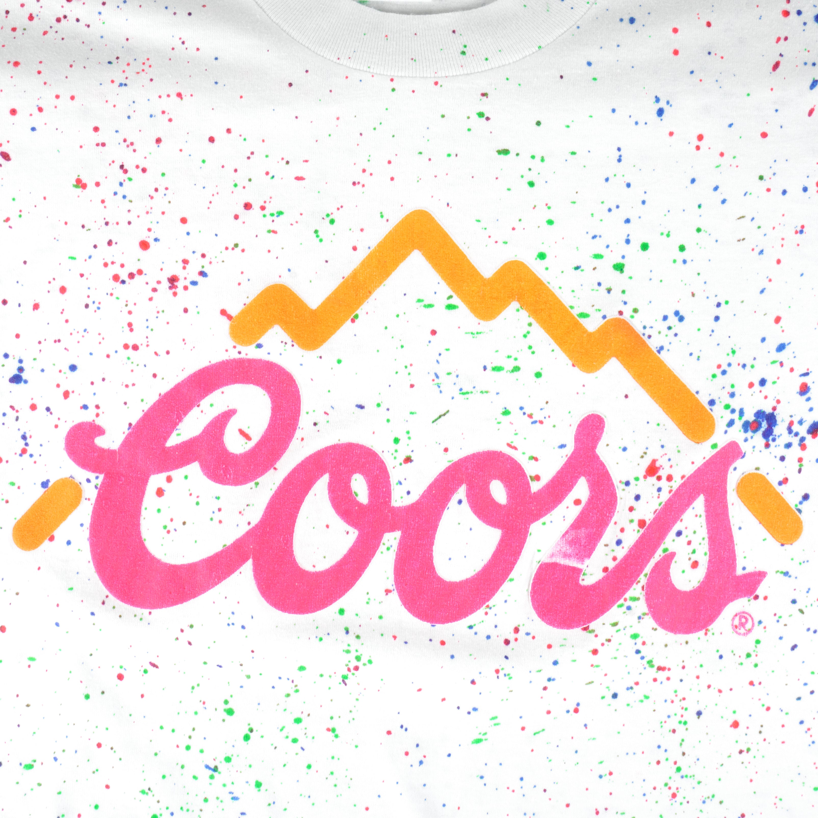 Vintage (Velva Sheer) - White Coors Light T-Shirt 1990s Large Vintage Retro