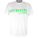 Vintage (LA Gear) - White Unstoppable Single Stitch T-Shirt 1990s Large