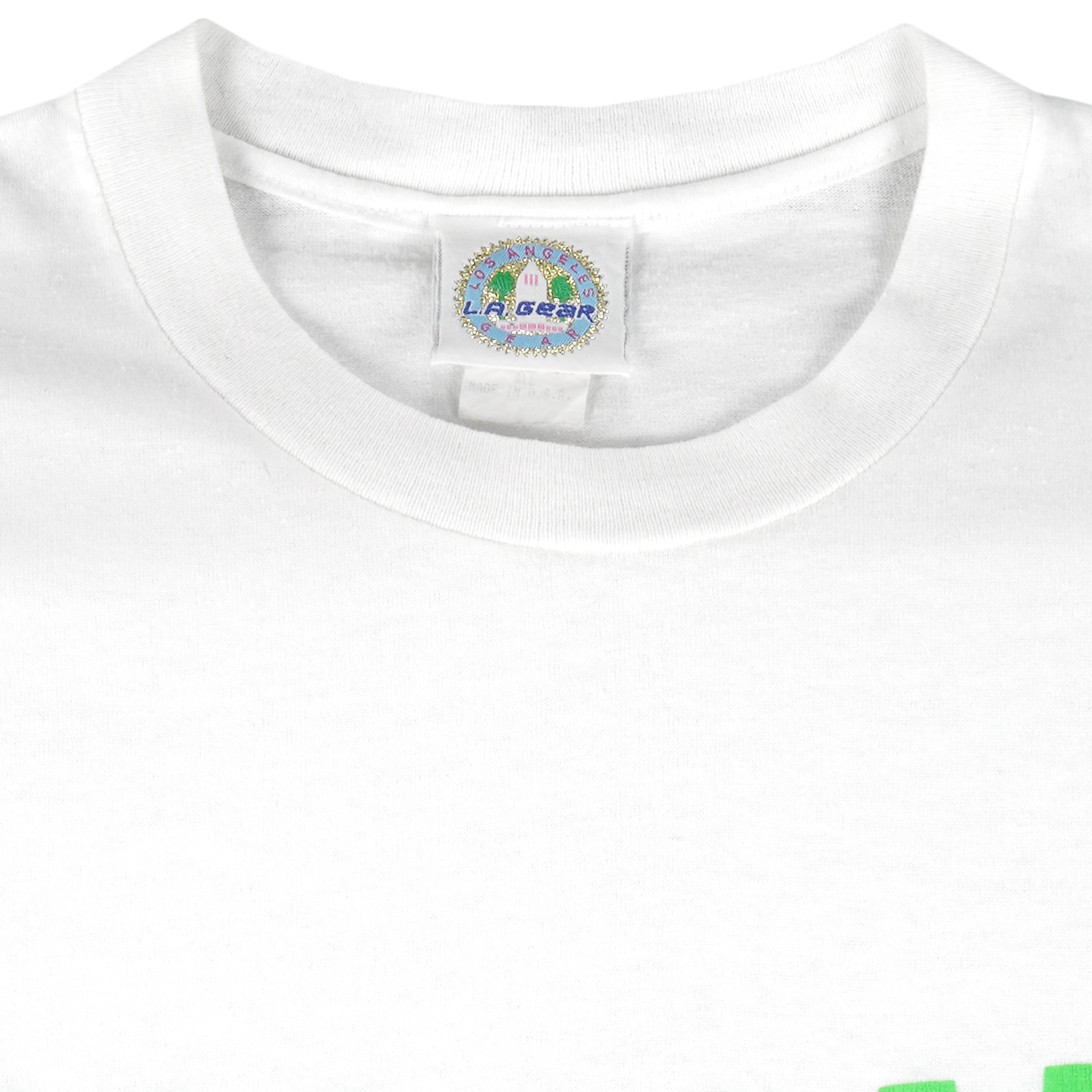 Vintage (L.A Gear) - White Unstoppable T-Shirt 1990s Large Vintage Retro