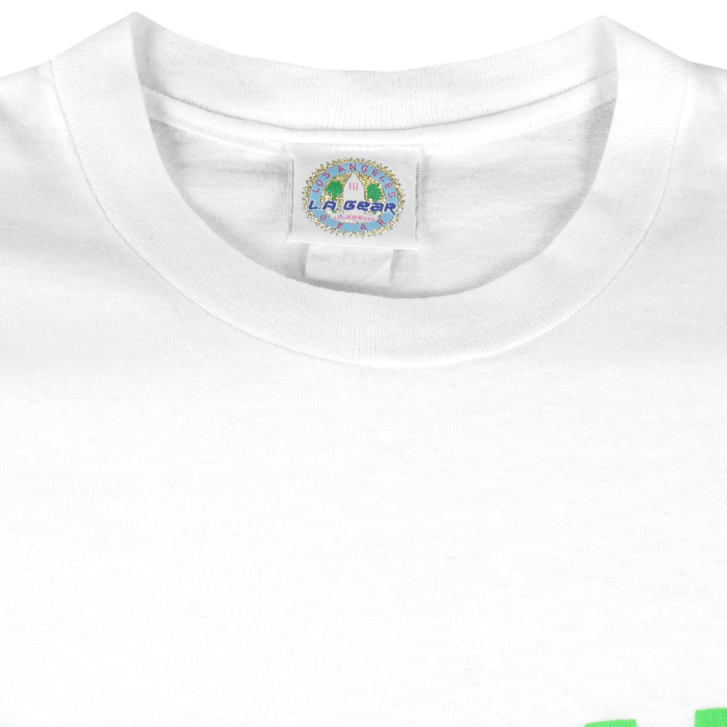 Vintage (L.A Gear) - White Unstoppable T-Shirt 1990s Large Vintage Retro