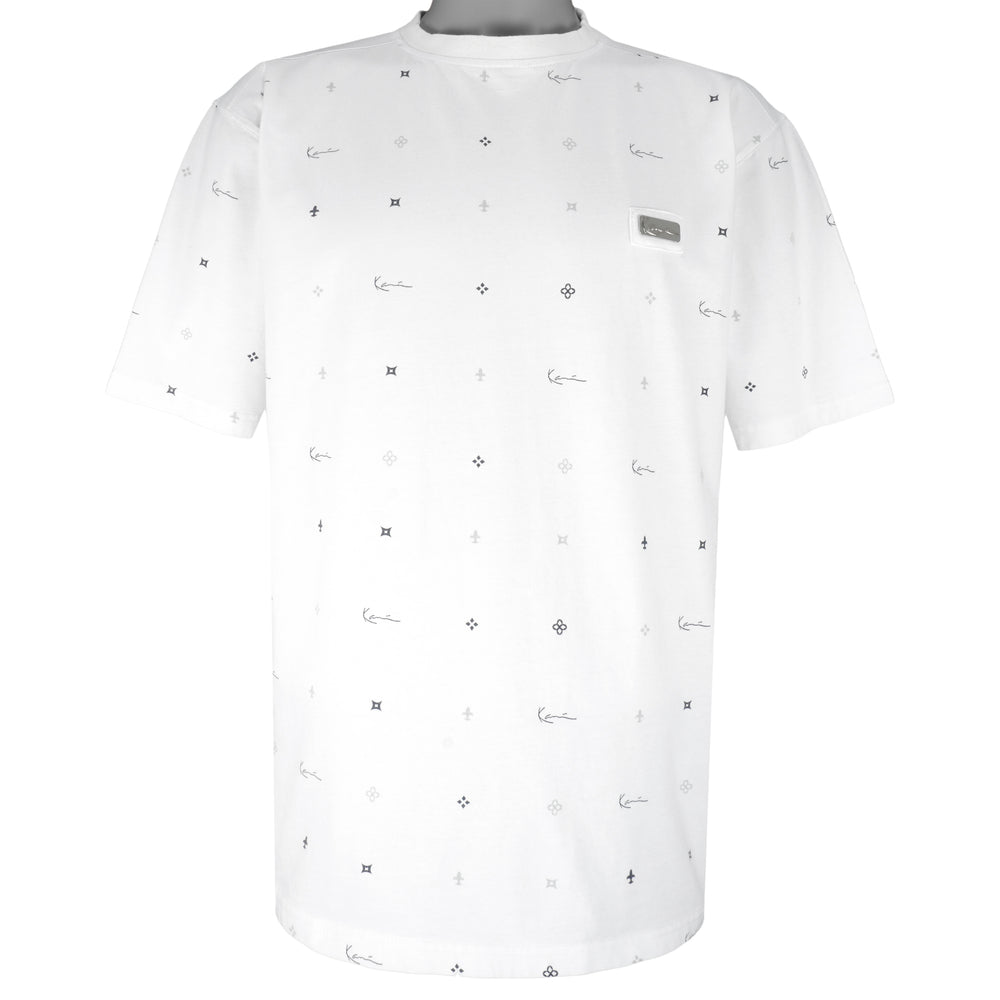Karl Kani - White Monogram T-Shirt 1990s Medium Vintage Retro