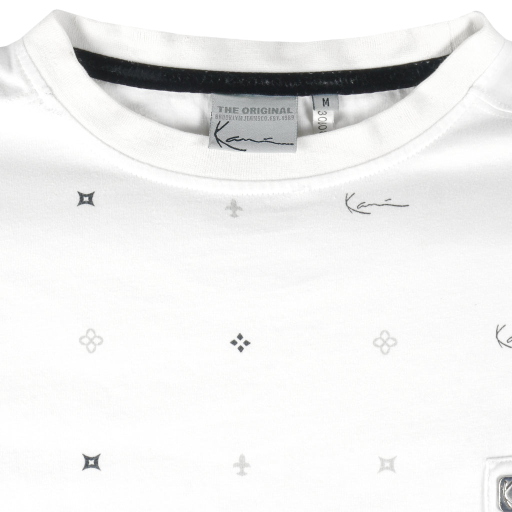 Karl Kani - White Monogram T-Shirt 1990s Medium Vintage Retro