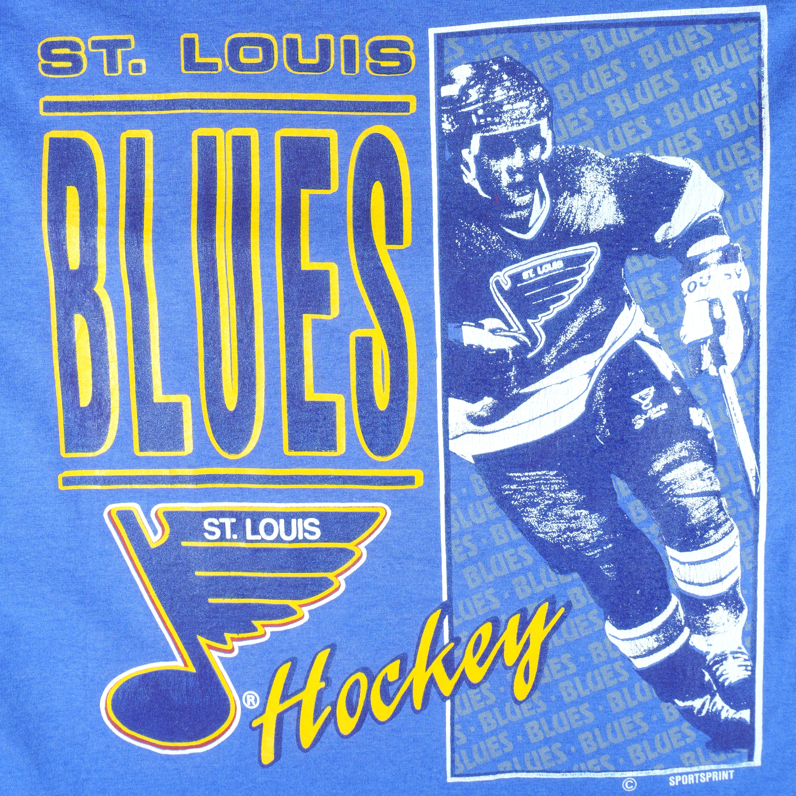 Vintage? St. Louis Blues Hockey NHL Logo Blue T Shirt Size Large Short  Sleeve