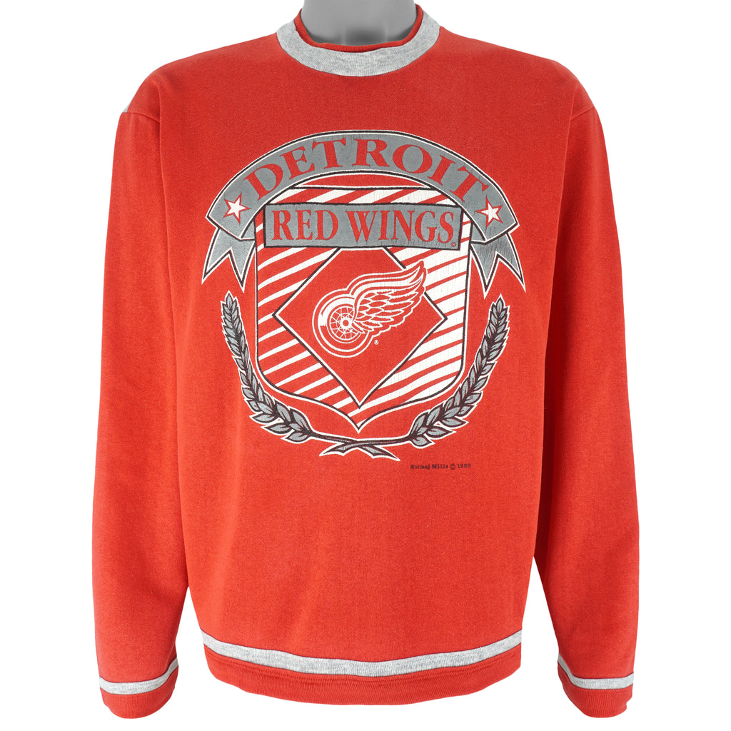 NHL - Detroit Red Wings Big Logo Sweatshirt 1988 Large Vintage Retro Hockey