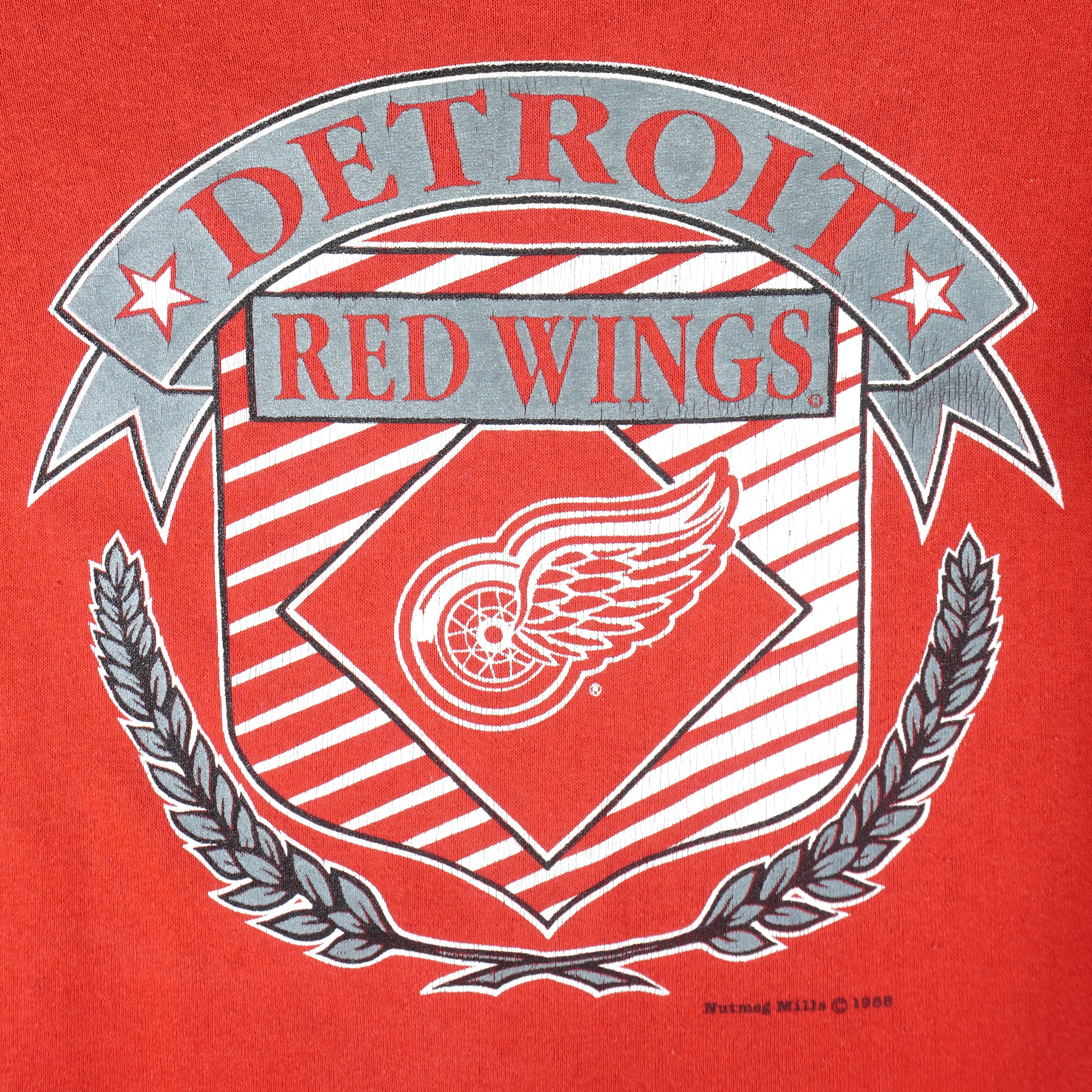 NHL - Detroit Red Wings Big Logo Sweatshirt 1988 Large Vintage Retro Hockey