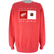 NHL - Detroit Red Wings Embroidered Sweatshirt 1990s X-Large Vintage Retro Hockey