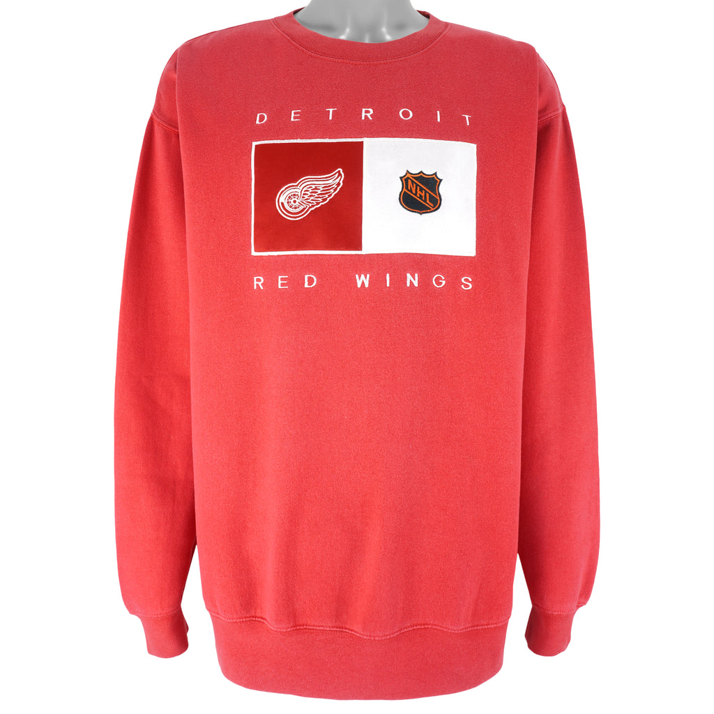 NHL - Detroit Red Wings Embroidered Sweatshirt 1990s X-Large Vintage Retro Hockey