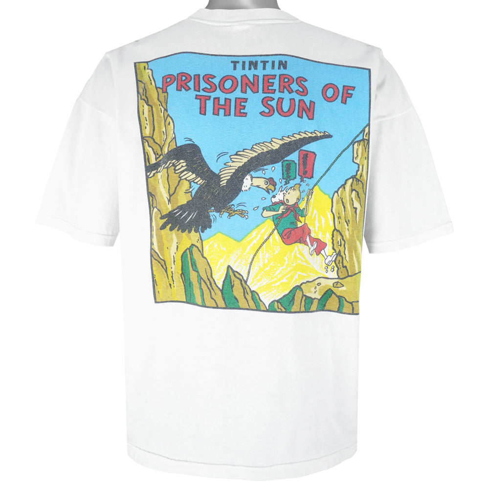 Vintage - TINTIN Prisoners of The Sun T-Shirt 1990s Large Vintage Retro