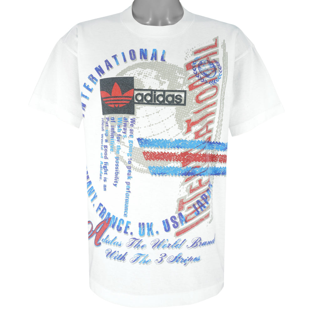 Adidas - International T-Shirt 1990s Large Vintage Retro