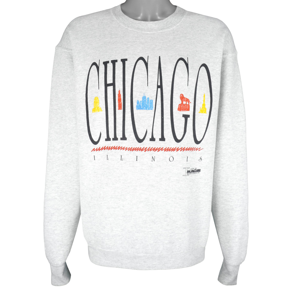 Vintage - Chicago Illinois Crew Neck Sweatshirt 1992 X-Large Vintage Retro