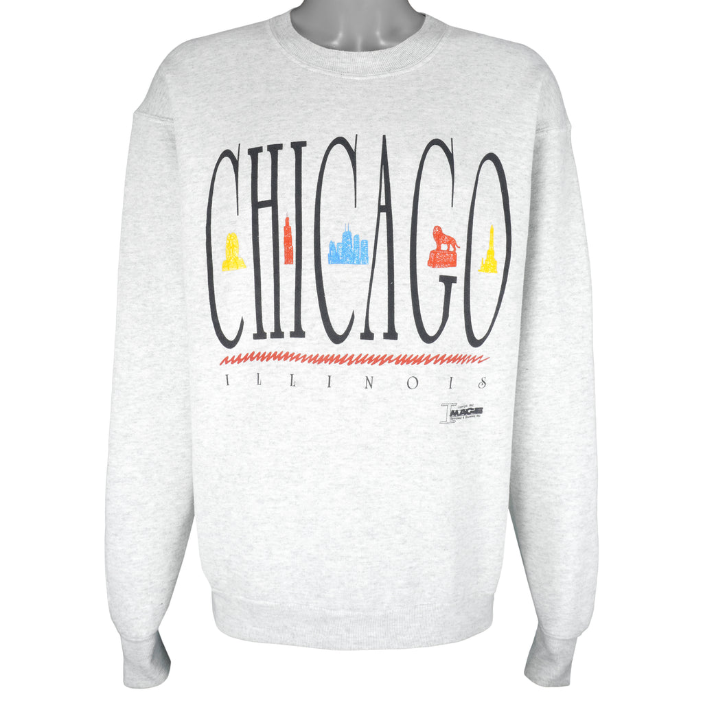 Vintage - Chicago Illinois Crew Neck Sweatshirt 1992 X-Large Vintage Retro