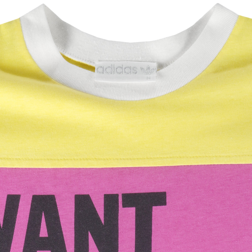 Adidas - I Want I Can T-Shirt 1990s Medium Vintage Retro