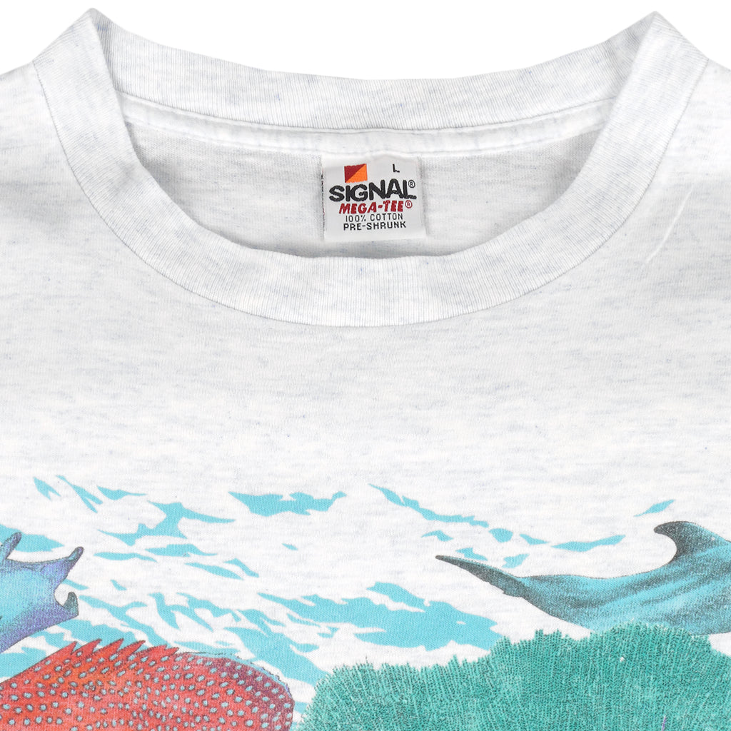 Vintage (Signal) - White Sea World T-Shirt 1990s Large Vintage Retro