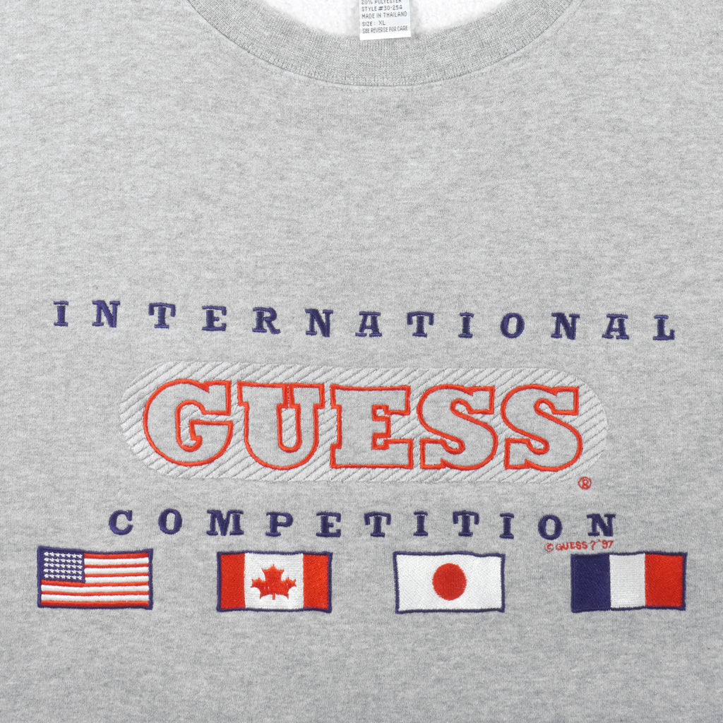 Guess - International Competition Crew Neck Sweatshirt 1990s X-Large Vintage Retro