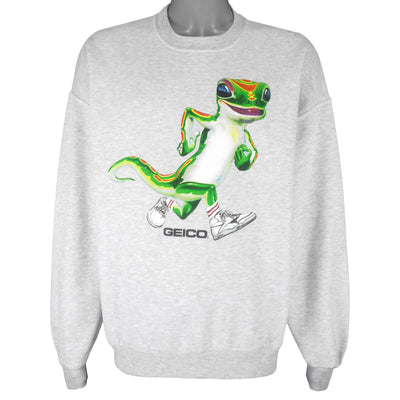 Vintage (Jerzees) - Geico Lizard Crew Neck Sweatshirt 1990s X-Large