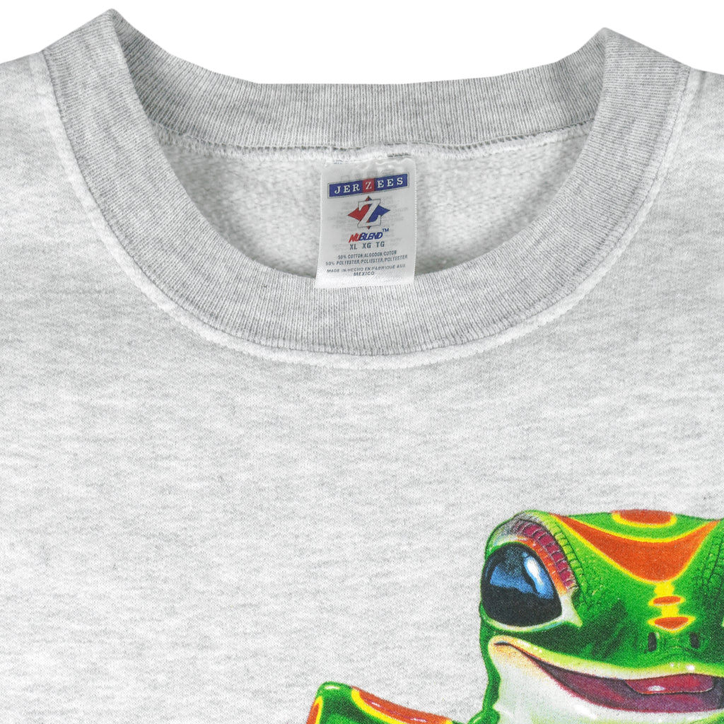 Vintage (Jerzees) - Geico Running Lizard Crew Neck Sweatshirt 1990s X-Large Vintage Retro