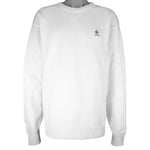 Tommy Hilfiger - White Embroidered Knit Sweater 1990s XX-Large