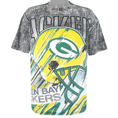 NFL (Magic Johnson T's) - Green Bay Packers All Over Print T-Shirt 1990s X-Large