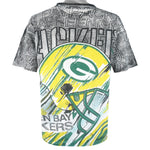 NFL (Magic Johnson T's) - Green Bay Packers All Over Print T-Shirt 1990s X-Large Vintage Retro Football