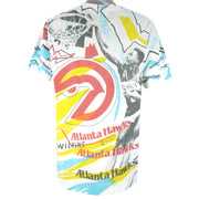 NBA (Magic Johnson T's) - Atlanta Hawks All Over Print T-Shirt 1990s X-Large Vintage Retro Basketball