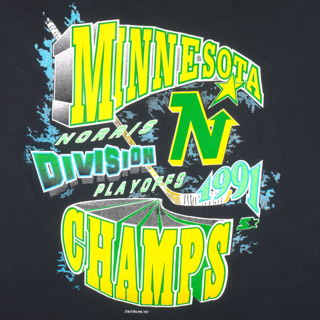 Starter - Minnesota North Stars Norris Division Champ T-Shirt 1991 X-Large Vintage Retro Hockey