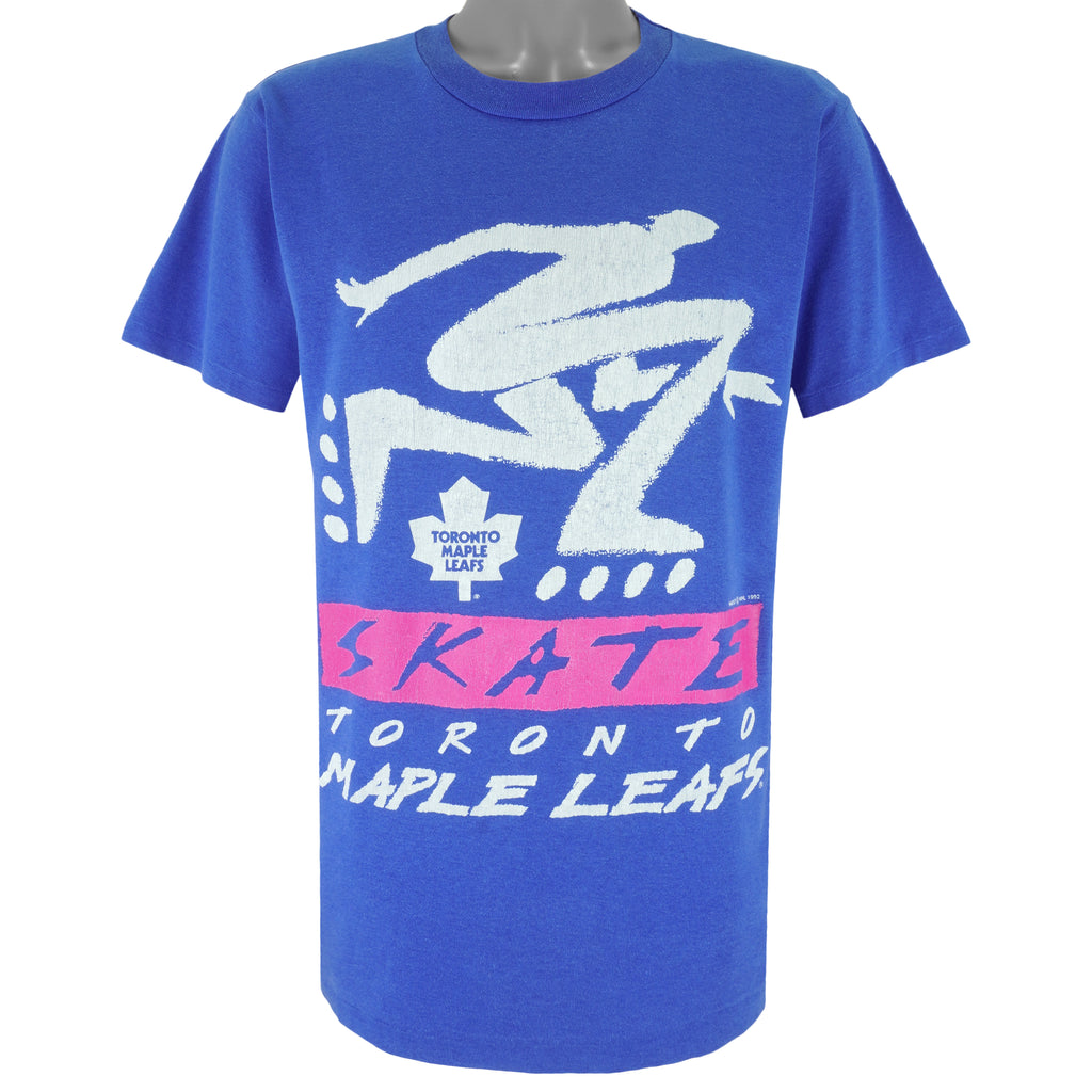 NHL (Harley) - Toronto Maple Leafs Skate T-Shirt 1992 Large Vintage Retro Hockey