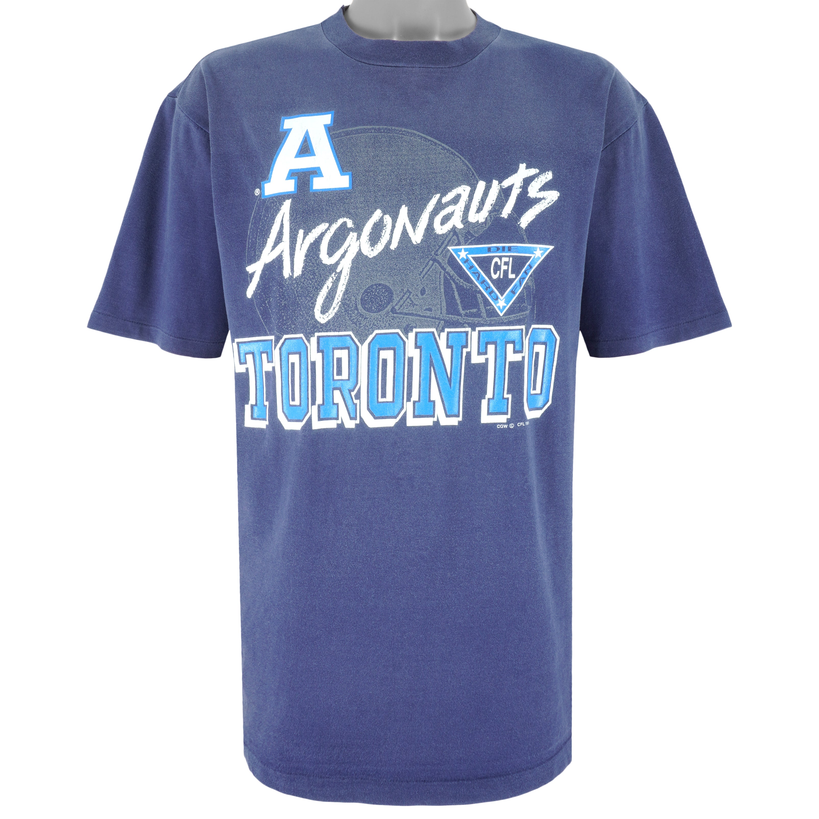 CFL- Toronto Argonauts Big Logo T-Shirt 1991 Large Vintage Retro Football
