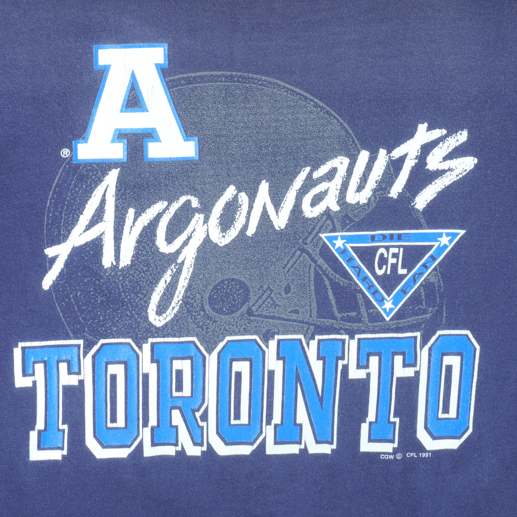 CFL- Toronto Argonauts Big Logo T-Shirt 1991 Large Vintage Retro Football