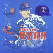 MLB (Nutmeg) - Texas Rangers Nolan Ryan Embroidered T-Shirt 1990s X-Large Vintage Retro Baseball