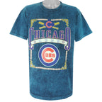 MLB (Nutmeg) -  Chicago Cubs Tie Dye T-Shirt 1990s Large Vintage Retro Baseball