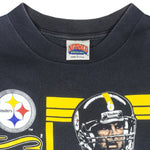 NFL (Nutmeg) - Pittsburgh Steelers Bubby Brister T-Shirt 1990s Large Vintage Retro Football