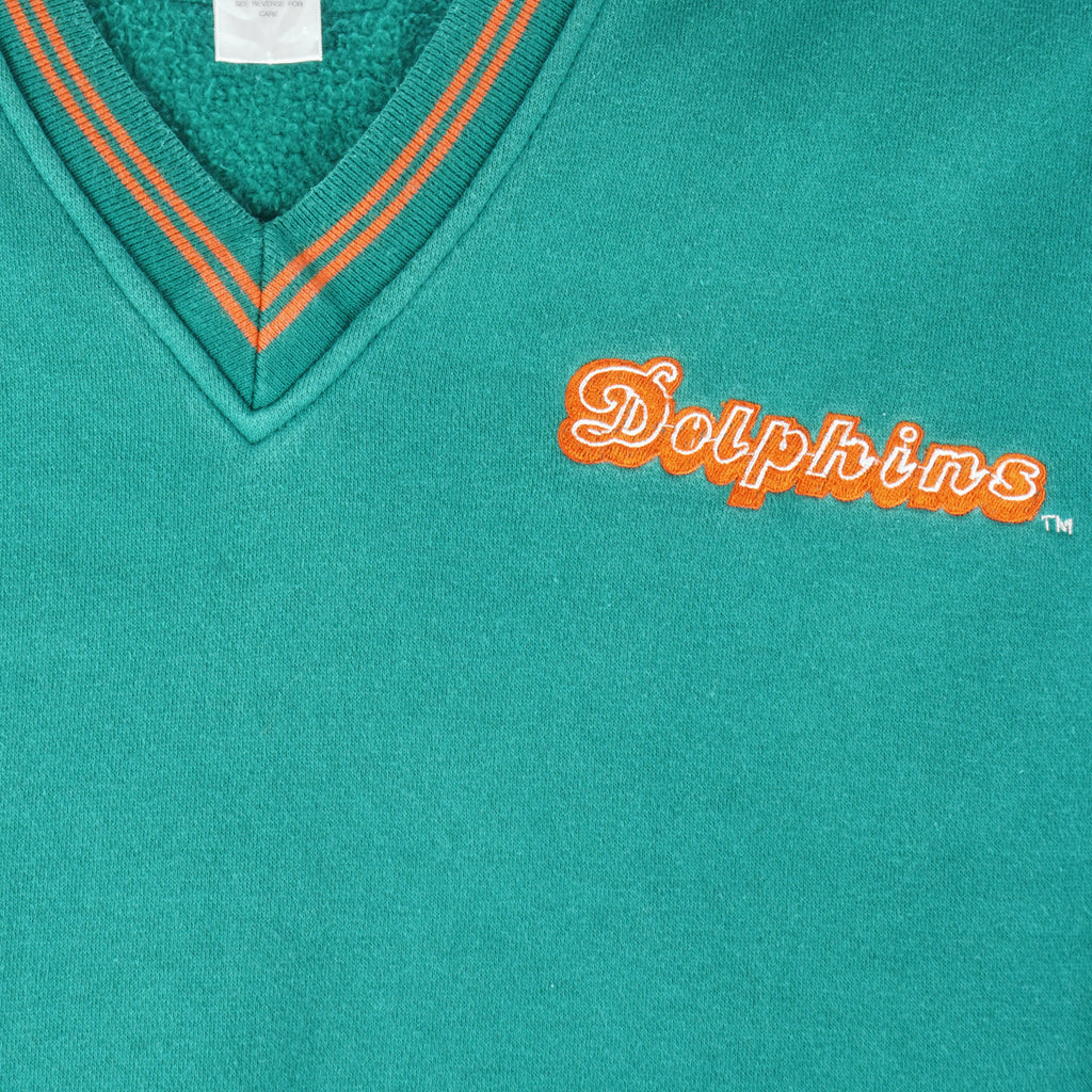 Reebok - Miami Dolphins Embroidered Vest Shirt 1990s Large Vintage Retro Football